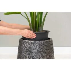 Opus Hit Darcy Planter - Silver 26 Opus Hit Darcy Planter - Silver -Indoor Plants Store Opus Hit Darcy Planter Silver Lifestyle Close