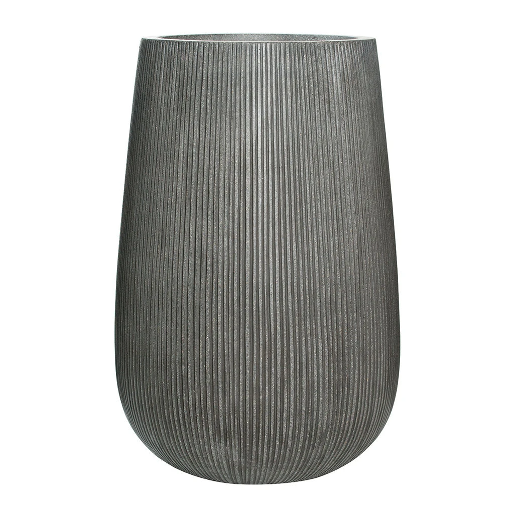 Patt High Plant Vase - Ridged Dark Grey 15 Patt High Plant Vase - Ridged Dark Grey - Image 13