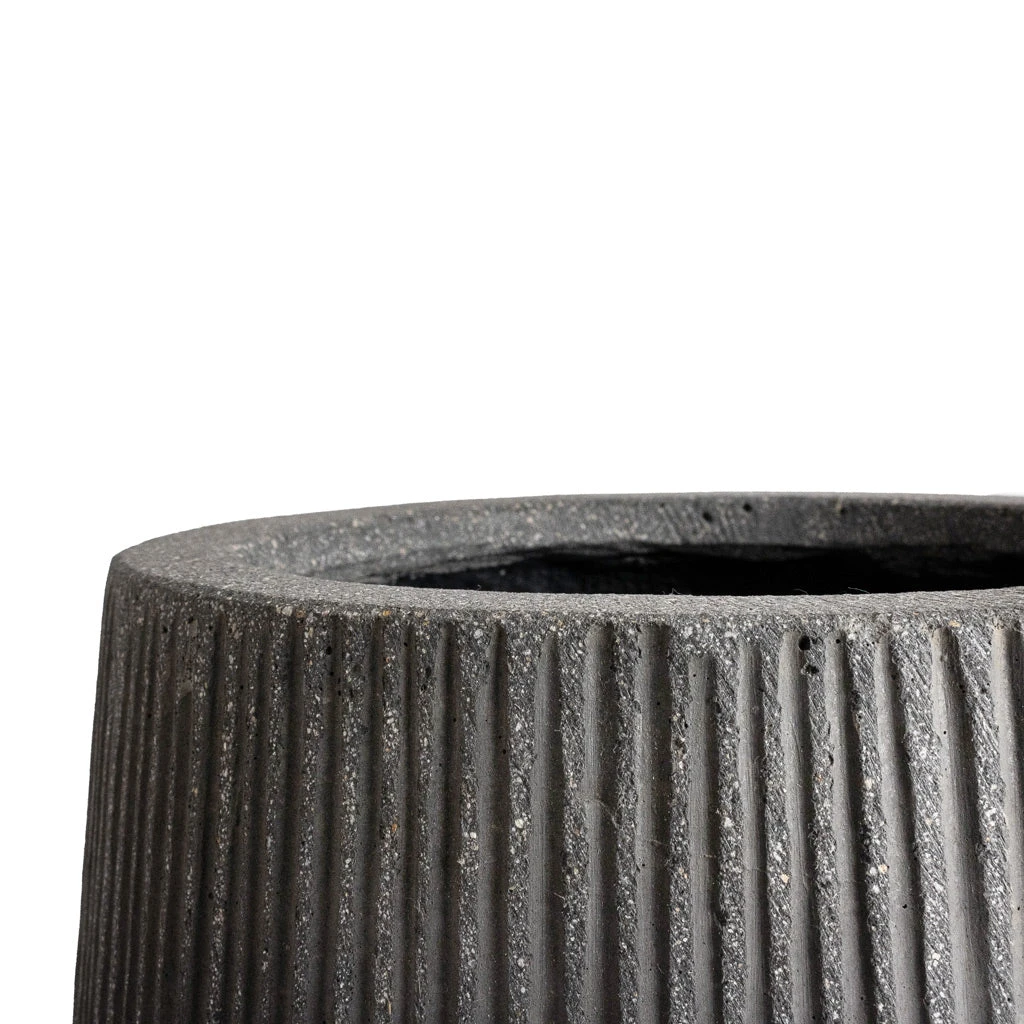 Patt High Plant Vase - Ridged Dark Grey 9 Patt High Plant Vase - Ridged Dark Grey - Image 7