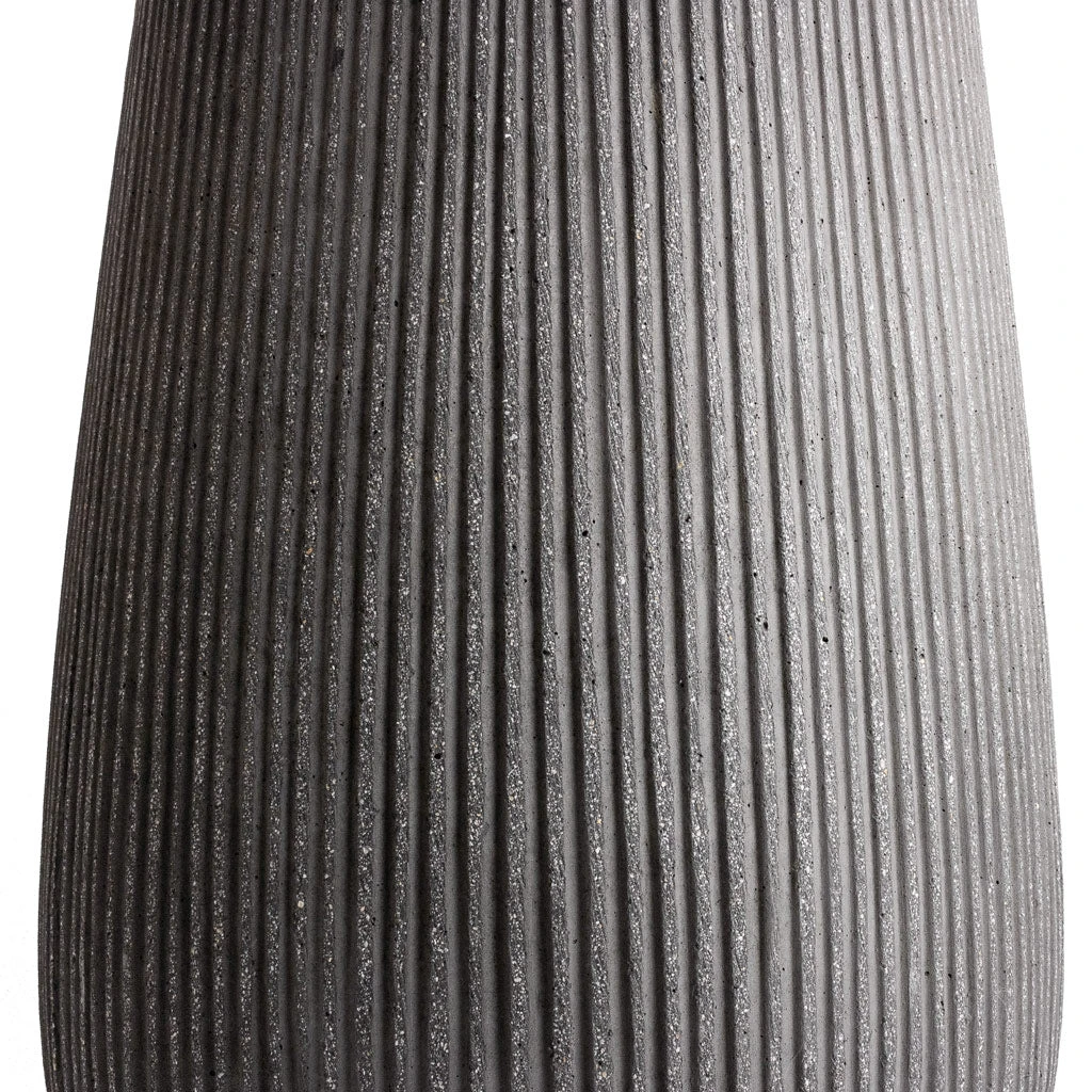 Patt High Plant Vase - Ridged Dark Grey 4 Patt High Plant Vase - Ridged Dark Grey - Image 2