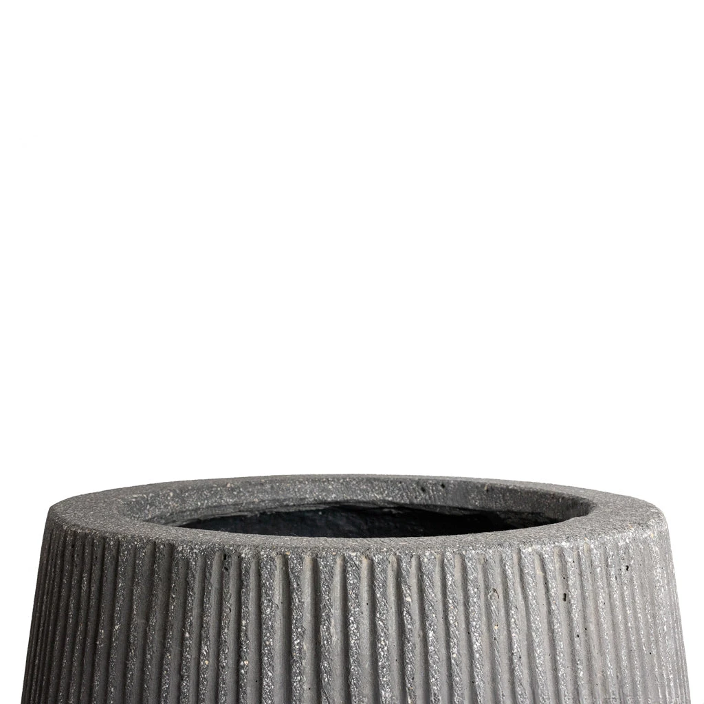Patt High Plant Vase - Ridged Dark Grey 6 Patt High Plant Vase - Ridged Dark Grey - Image 4