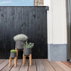 Patt Plant Pot - Tall Stand - Black Washed 15 Patt Plant Pot - Tall Stand - Black Washed -Indoor Plants Store Patt Plant Pot Tall Stand Black Washed Lifestyle 02