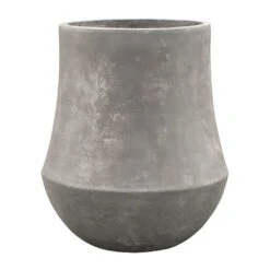 Polystone Coated Darcy Planter - Raw Grey -Indoor Plants Store Polystone Coated Darcy Planter Raw Grey 47x56 5cm
