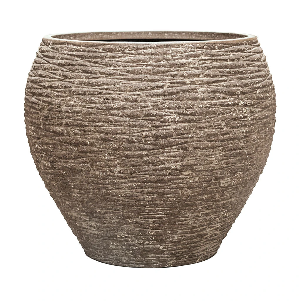 Polystone Coated Ribbed Balloon Planter - Rock 3 Polystone Coated Ribbed Balloon Planter - Rock