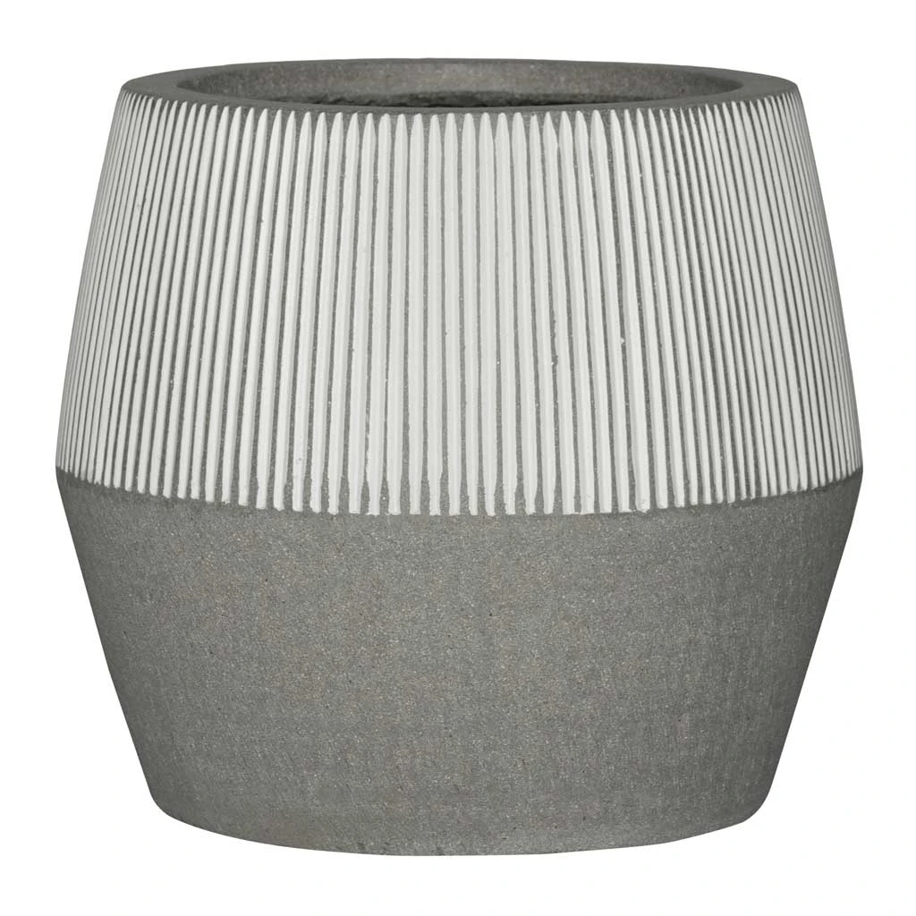 Harley Plant Pot - Ridged White Stripe 3 Harley Plant Pot - Ridged White Stripe