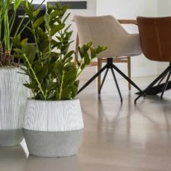 Harley Plant Pot - Ridged White Stripe 11 Harley Plant Pot - Ridged White Stripe -Indoor Plants Store Ridged Harley Plant Pot White Stripe Lifestyle 2