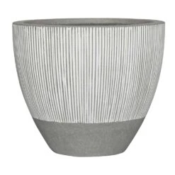 Jesslyn Plant Pot - Ridged White Stripe -Indoor Plants Store Ridged Jesslyn Plant Pot White Stripe 51x43cm