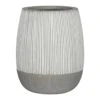 Perry Plant Pot - Ridged White Stripe -Indoor Plants Store Ridged Perry Plant Pot White Stripe 33x40cm