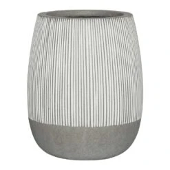 Perry Plant Pot - Ridged White Stripe