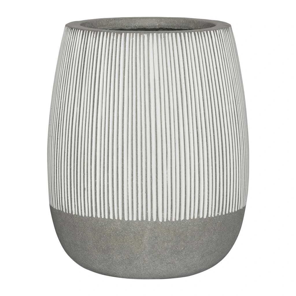 Perry Plant Pot - Ridged White Stripe 3 Perry Plant Pot - Ridged White Stripe