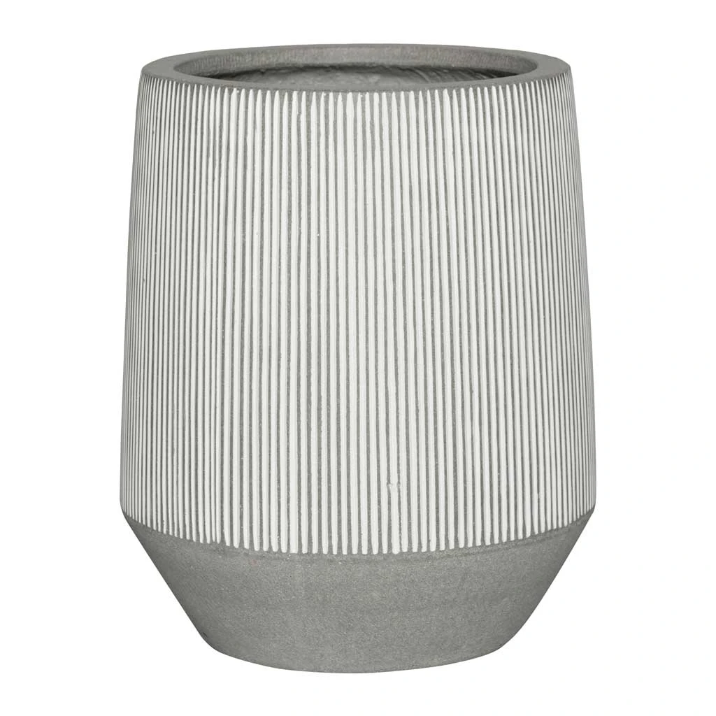 Tall Harith Plant Pot - Ridged White Stripe 3 Tall Harith Plant Pot - Ridged White Stripe