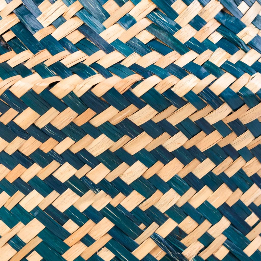 Seagrass Tribal Basket - Teal Lined 5 Seagrass Tribal Basket - Teal Lined - Image 3