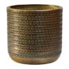 Solis Embossed Plant Pot - Gold -Indoor Plants Store Solis Embossed Plant Pot Gold 18x18cm