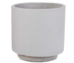 Vigo Plant Pot With Wooden Stand - Concrete Grey -Indoor Plants Store Vigo Plant Pot with Wooden Stand Concrete Grey 19x29cm Pot